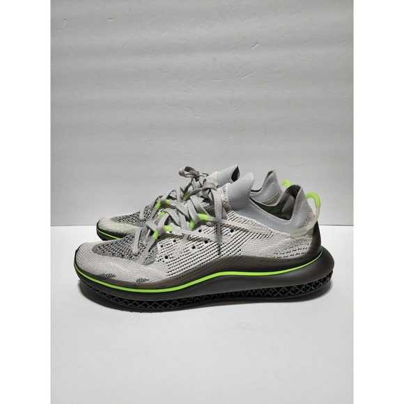 Size 11 ADIDAS 4D FUSION PRIMEKNIT H04511 GREY GREEN RUNNING SHOES SNEAKERS MENS - Picture 3 of 12